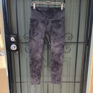 Lululemon Wunder Train High-Rise Black Tie-Dye Leggings